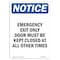 Signmission OSHA Notice, 7" Height, Emergency Exit Only Door Must Sign, 7" X 5", Portrait OS-NS-D-57-V-11819 - alternate 1